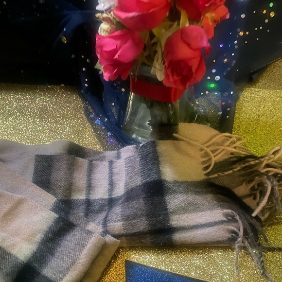 BALLANTRAE EDINBURGH 100% LAMBSWOOL RUSTIC LIGHT PINK BLK PLAID LUX Scarf - Picture 5 of 10